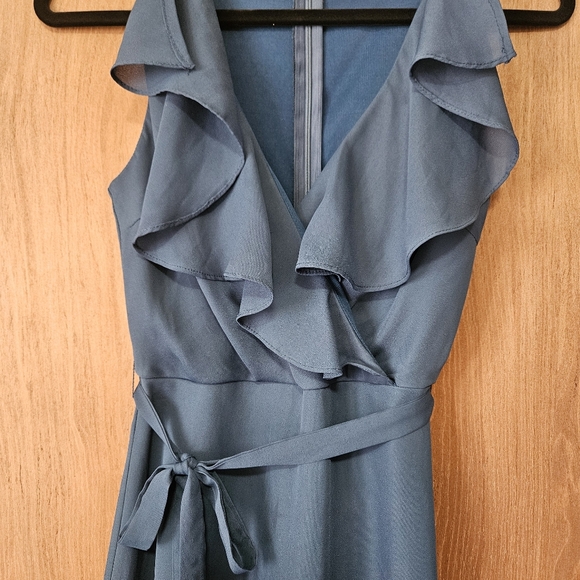 Blue Ruffle Dress - Picture 2 of 4